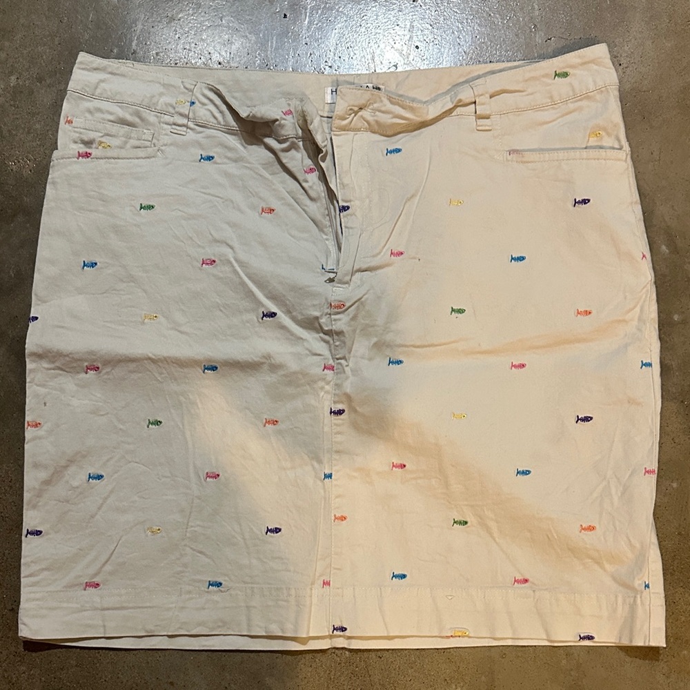 Hannah Cream Mini Skirt with Multicolor Embroidery